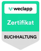 weclapp Buchhaltung Zertifikat von Provitex
