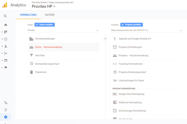 Bild Screenshot Google Analytics Nutzerverwaltung Bild Screenshot Google Analytics Nutzerverwaltung