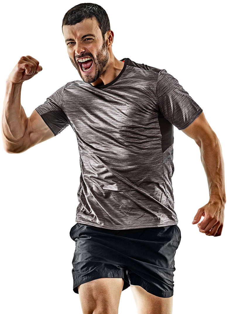 Freisteller eines jubelnden Sportlers